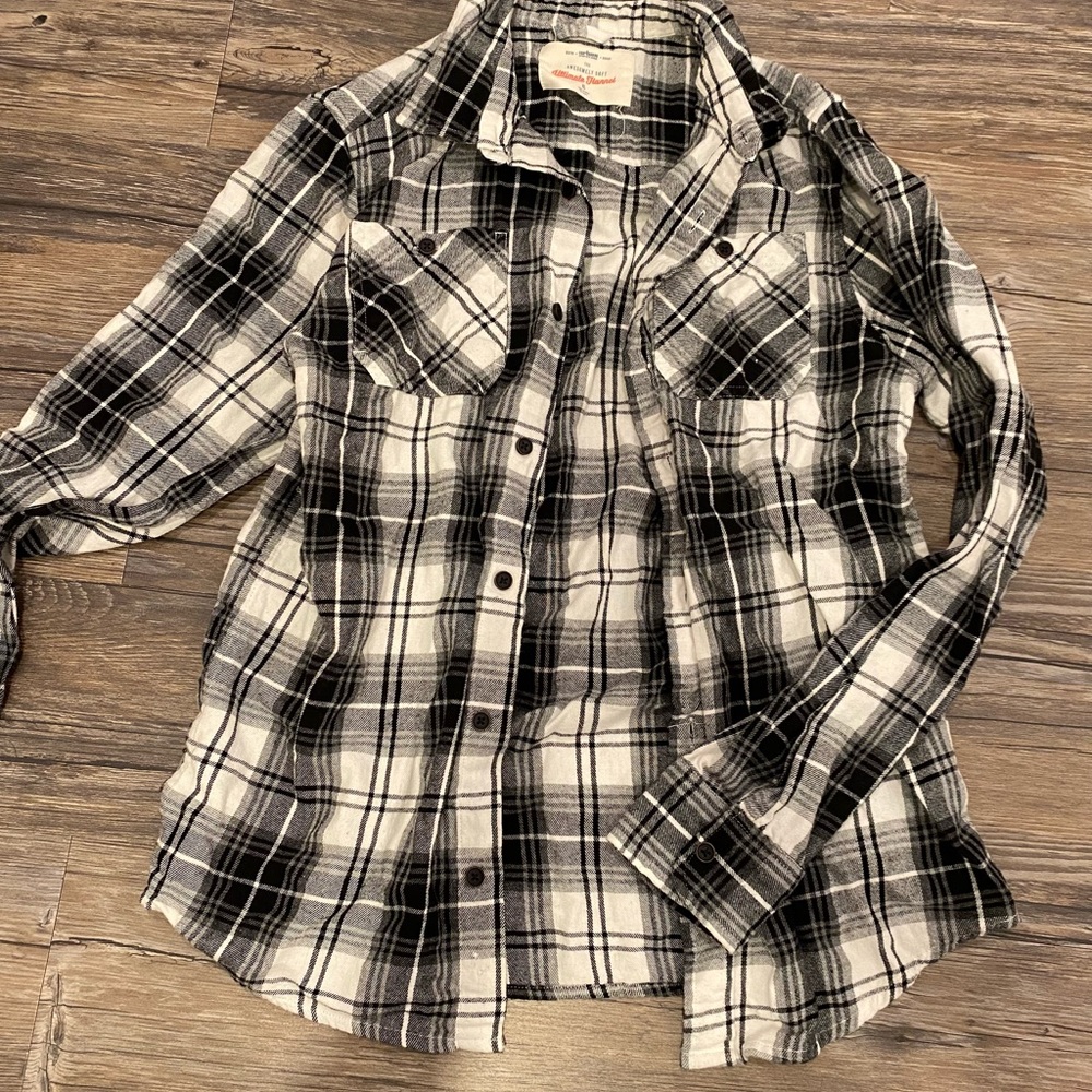 Black and white flannel Buffalo plaid